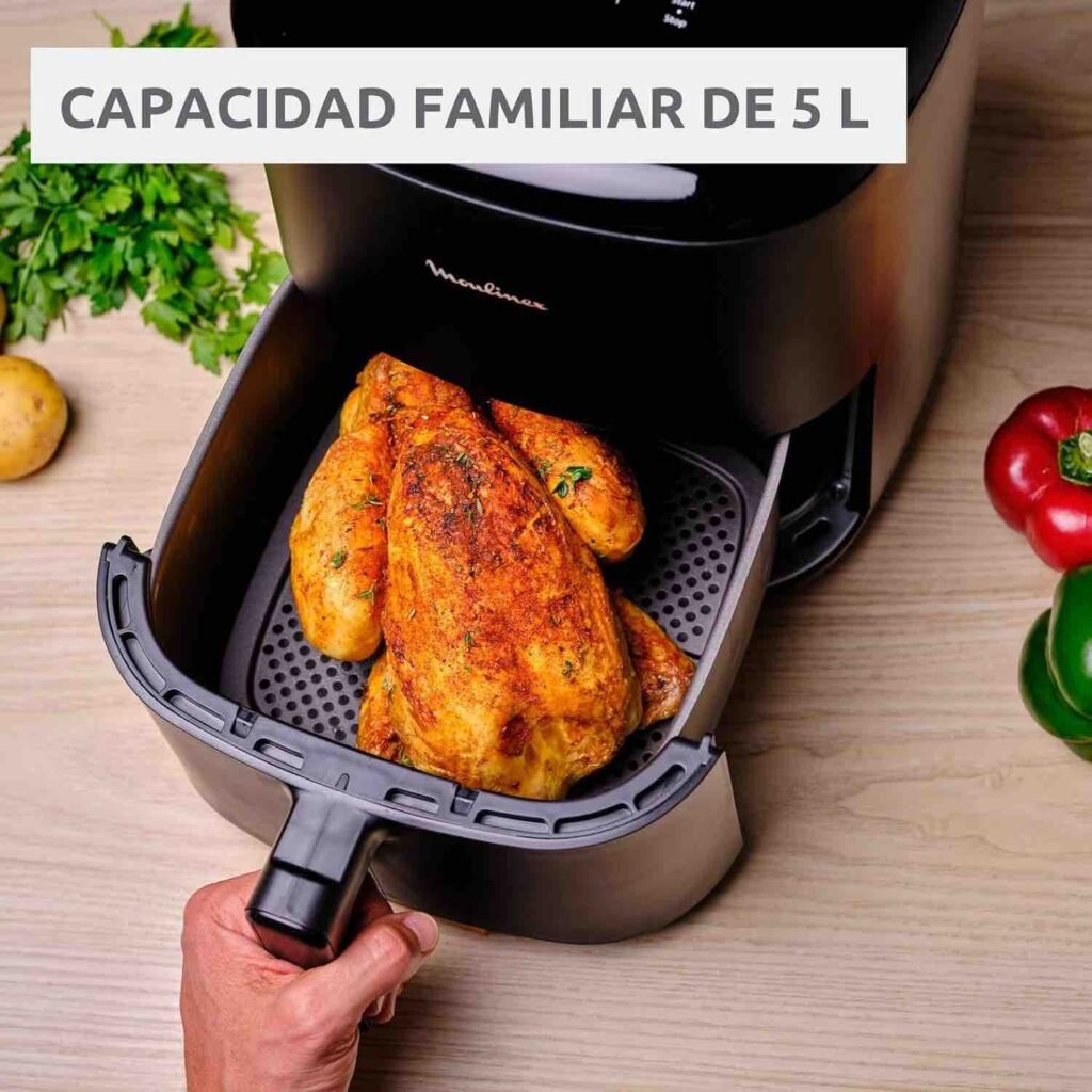 Diseño compacto y elegante de la Moulinex Easy Fry Max 5L.
