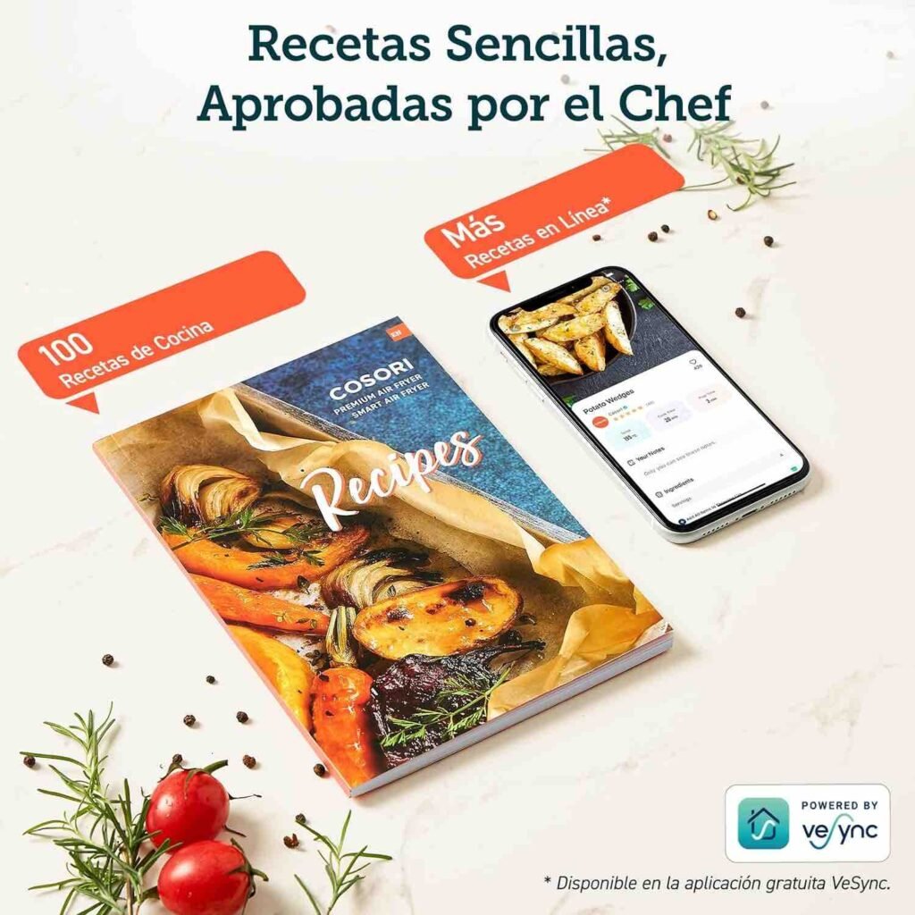 Recetas saludables en la COSORI Freidora de Aire 5.5L.