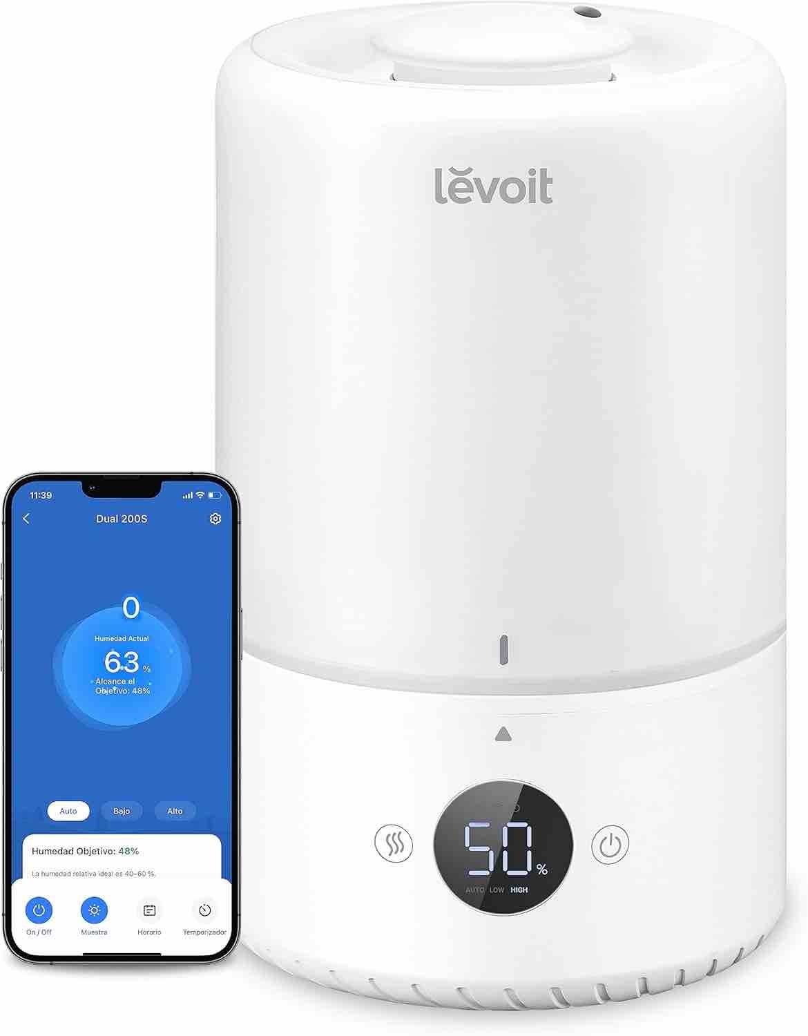 Humidificador LEVOIT 3L con diseño de llenado superior